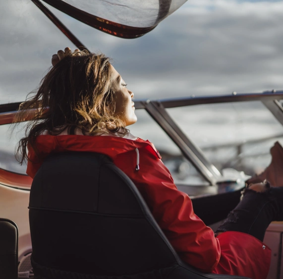 Woman relaxing on a boat tour